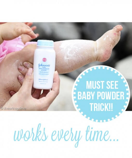 must see baby powder trick on iheartnaptime.com