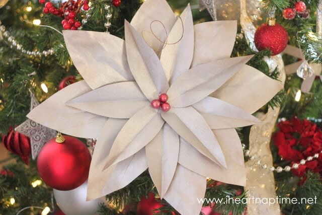 DIY Christmas Tree {Poinsettia Flowers}