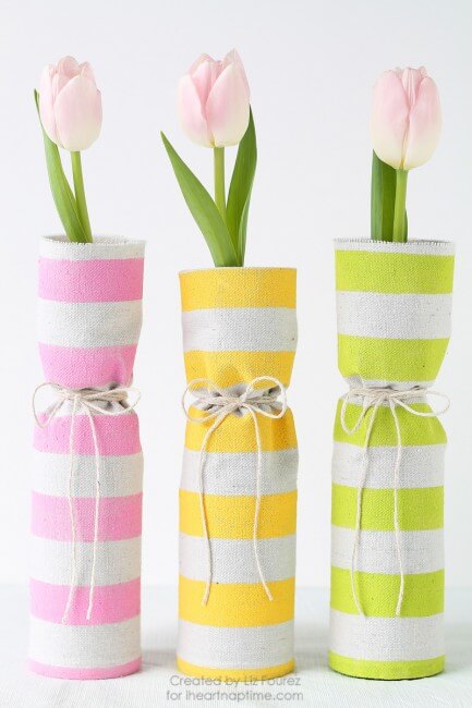 Easy, fabric covered spring vases | by Love Grows Wild for iheartnaptime.com