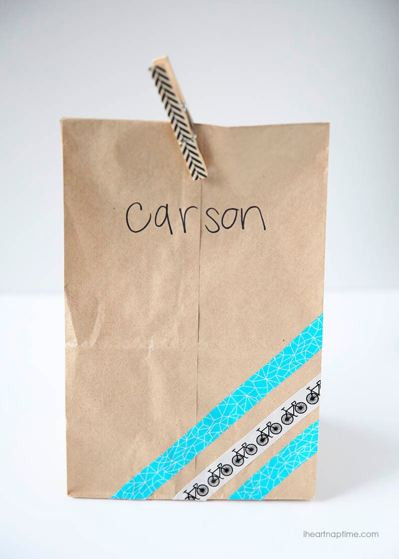 washi tape lunch bag