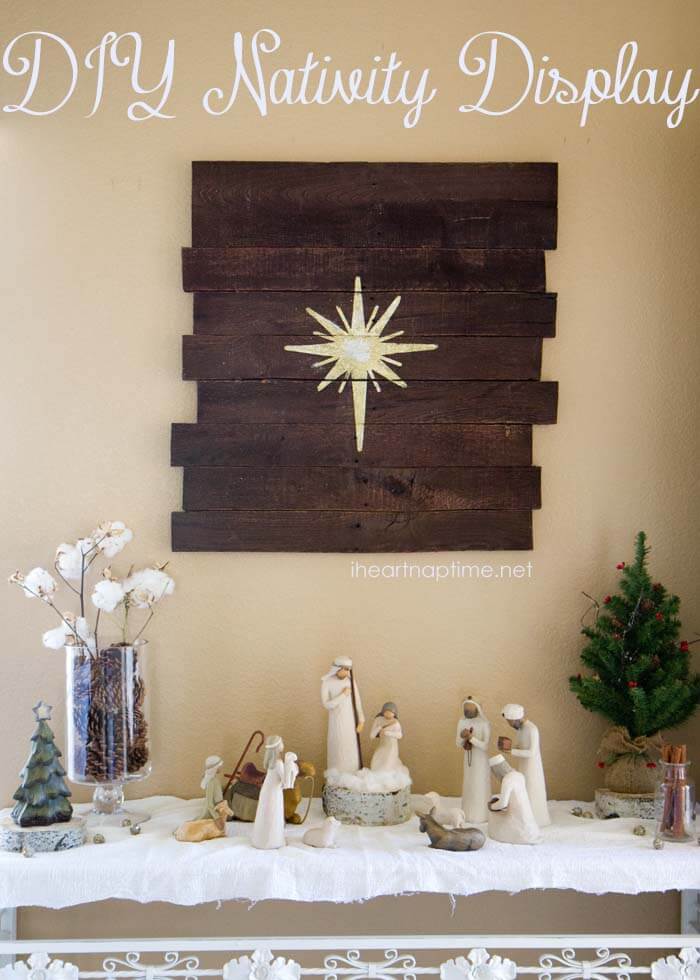 DIY Nativity Display and pallet art tutorial