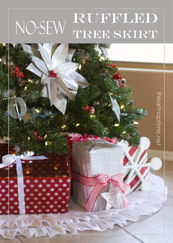 No-sew ruffled tree skirt