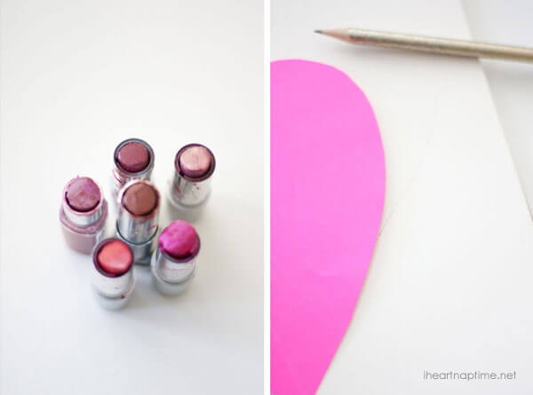 Easy Valentines Day Decor on iheartnaptime.com -DIY Lipstick Art