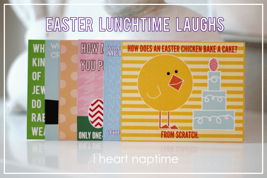 My kids will love these Easter Lunchtime Laughs at I heart naptime! Perfect for their lunches. #easter