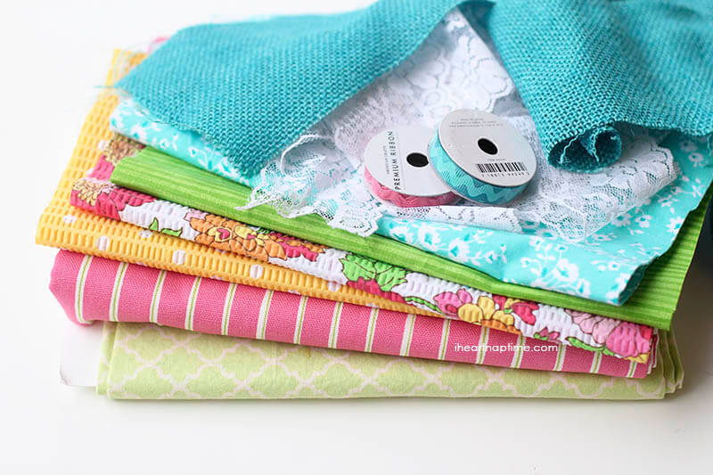 DIY fabric scrap banner... super easy to make and perfect for Spring! 