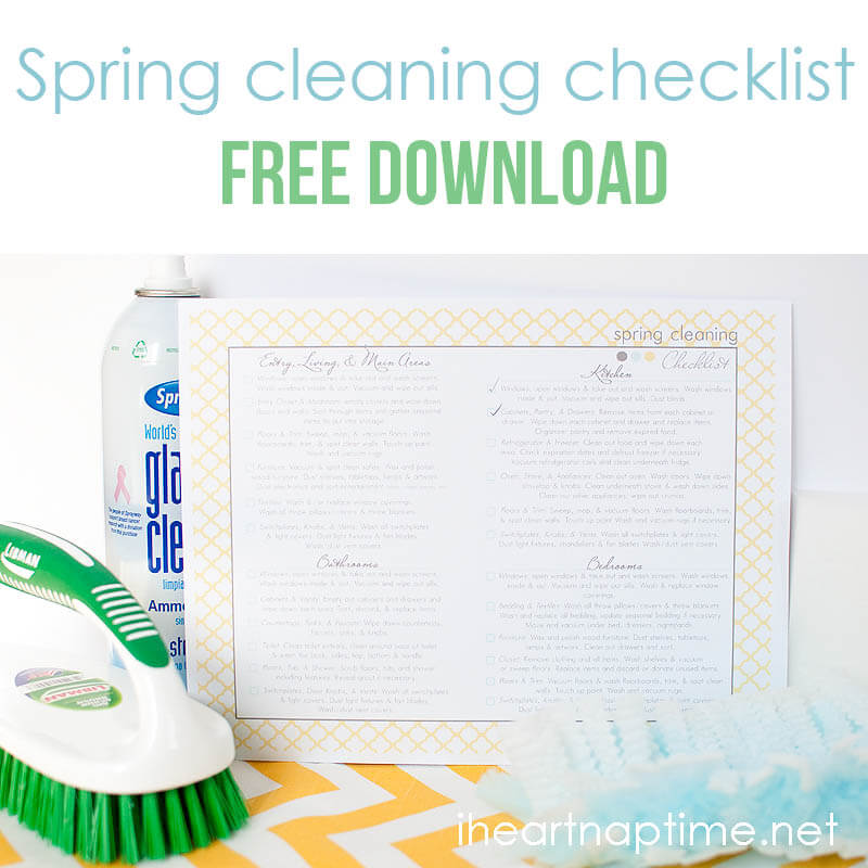 Spring cleaning check list with free download from @iheartnaptime