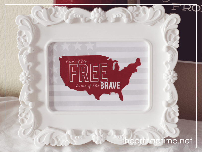 Land of the Free, Home of the Brave FREE printable