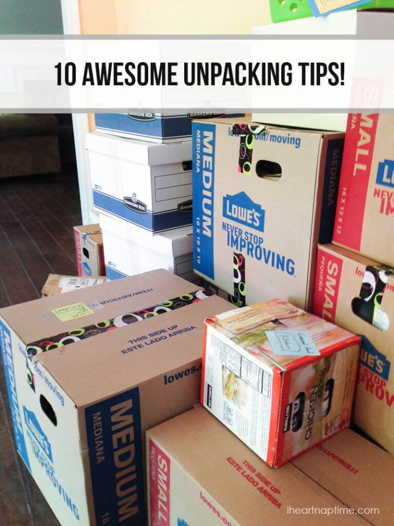 10 awesome unpacking tips on iheartnaptime.com