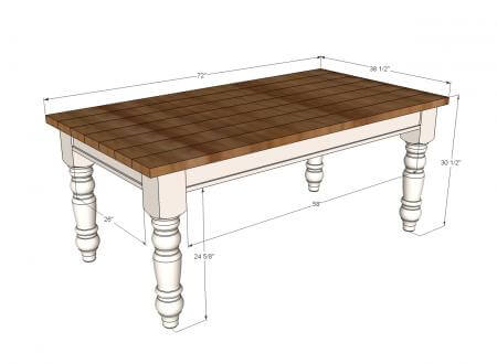 DIY farmhouse table plans