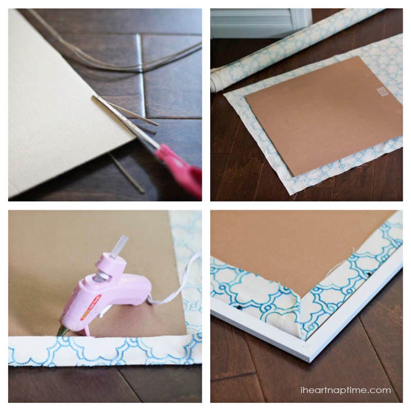 DIY fabric art on iheartnaptime.com ...super easy way to fill a big space! #homedecor