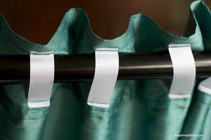 DIY ribbon tab curtains