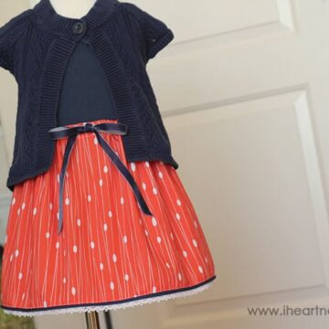 Cute sewing tutorial to make a girl's skirt with trim on the hem.