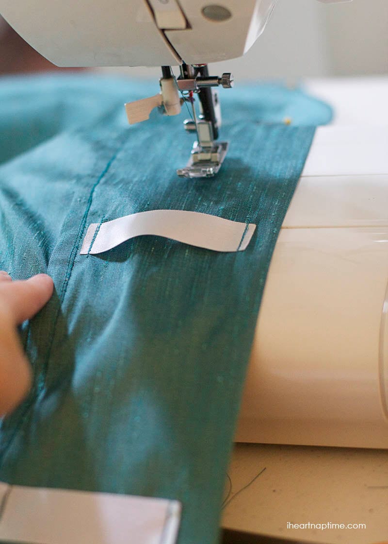 sewing ribbon tab curtains