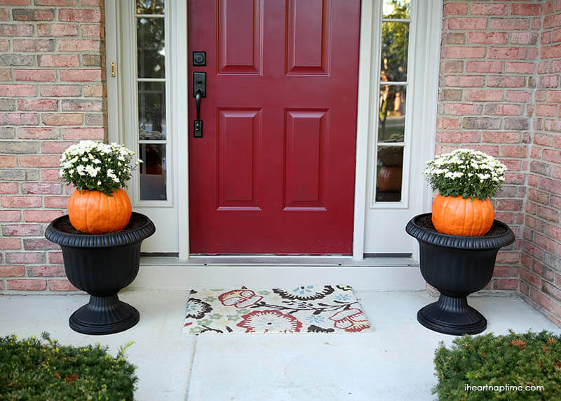 DIY faux pumpkin flower pot tutorial