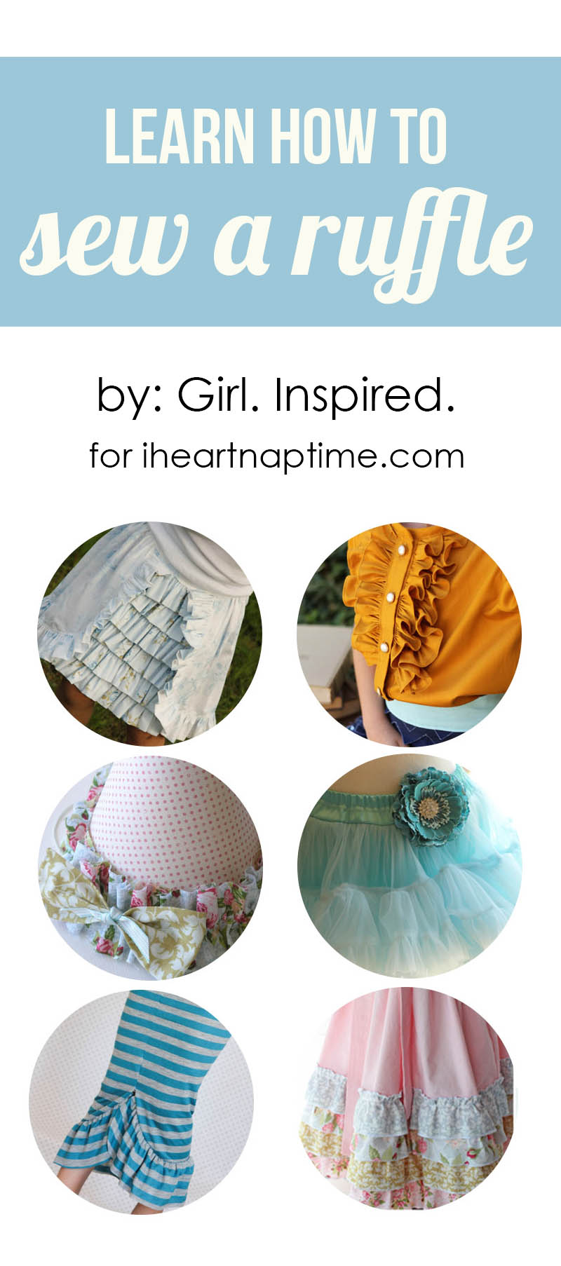 Learn how to sew a ruffle on iheartnaptime.com