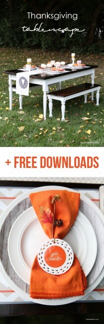 Thanksgiving tablescape + free printables on iheartnaptime.com 