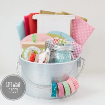 Love this! Create a gift wrap caddy so you have all your supplies in one place ...perfect basket for the holidays!