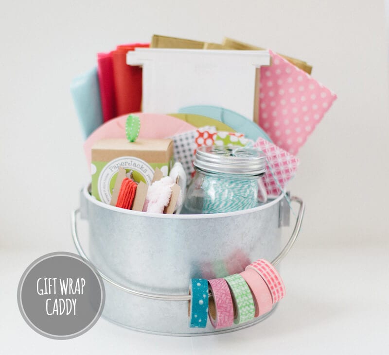 Love this! Create a gift wrap caddy so you have all your supplies in one place ...perfect basket for the holidays! 