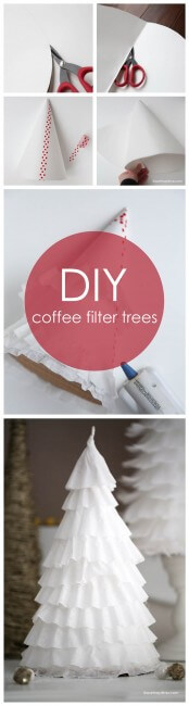 DIY coffee filter trees on iheartnaptime.net ...make these gorgeous Christmas trees for less than a buck! 