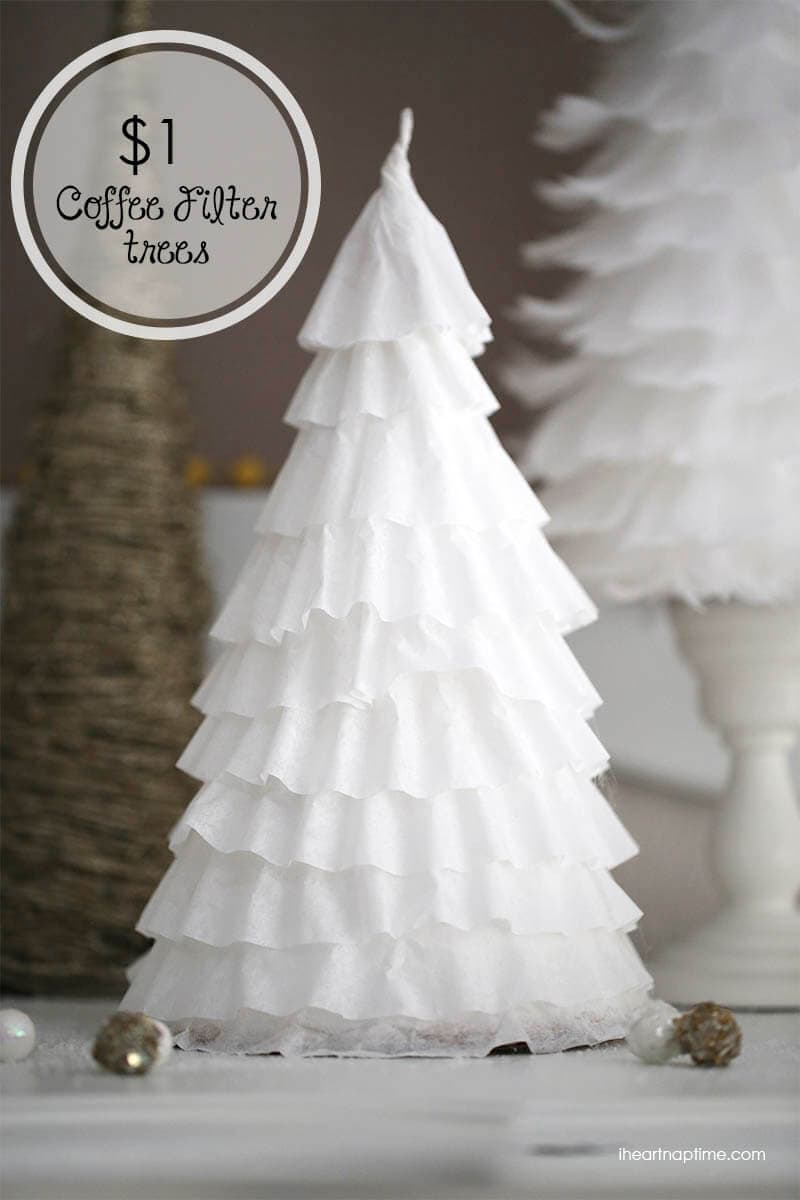 DIY coffee filter trees on iheartnaptime.net ...make these gorgeous Christmas trees for less than a buck! 