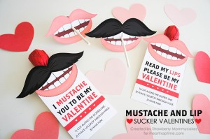Mustache and Lip Sucker Valentines on www.iheartnaptime.com #valentinesday #valentineprintable #valentine #mustacheprintable