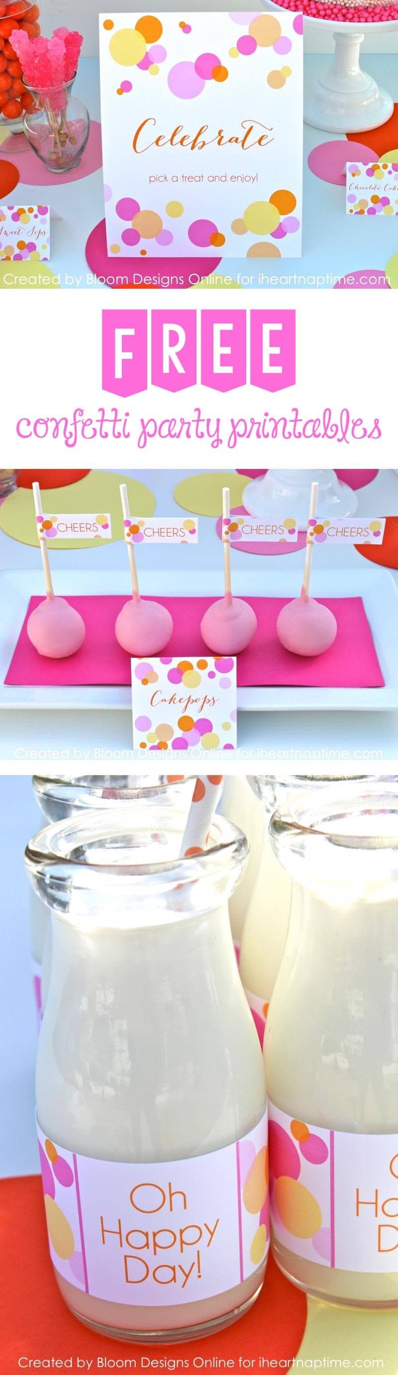 Free confetti party printables