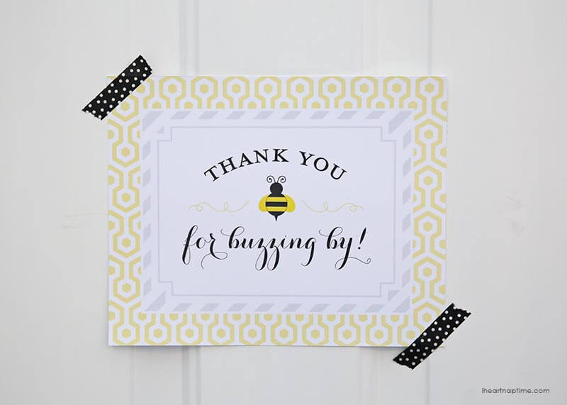 Bumble bee baby shower sign