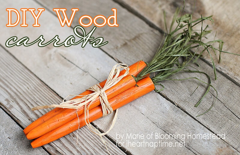 DIY Wood Carrots on iheartnaptime.com