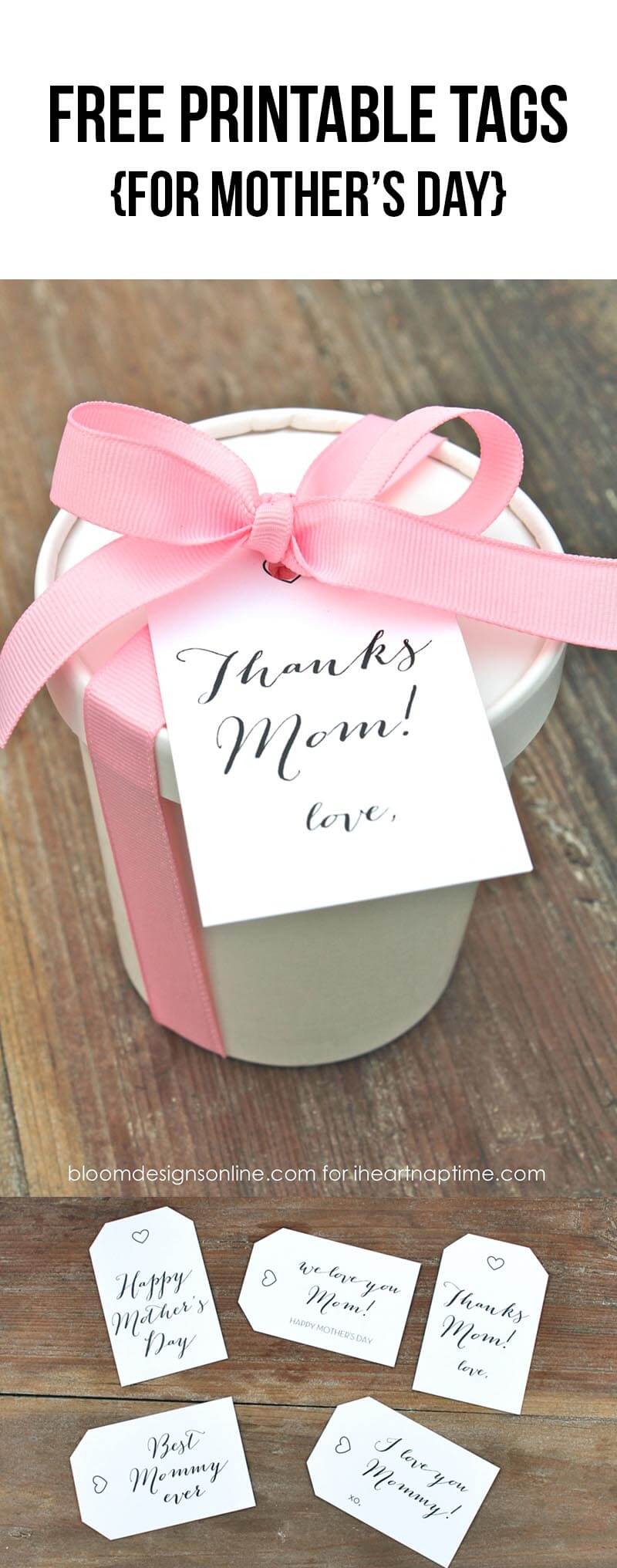 Free printable tags for Mother's Day