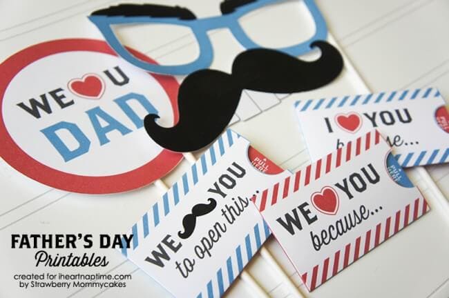 "We Love Dad" Father's Day Printables on www.iheartnaptime.com #freeprintables #fathersdayprintables #fathersday