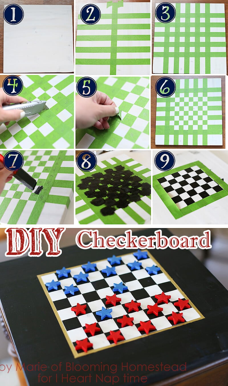 DIY Checker board game on iheartnaptime.com