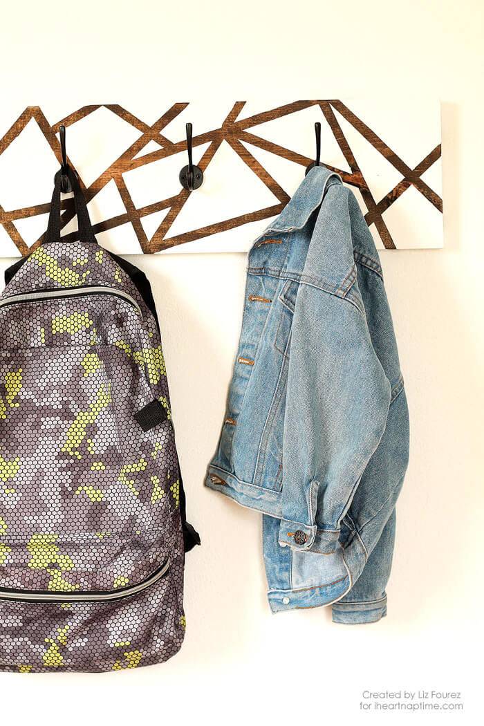 DIY Backpack Hanger on iheartnaptime.com