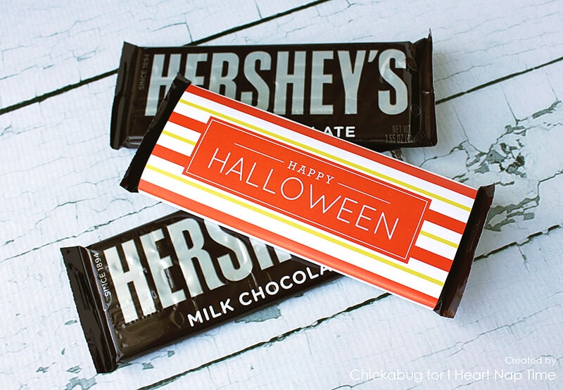 Free printable Halloween candy bar labels