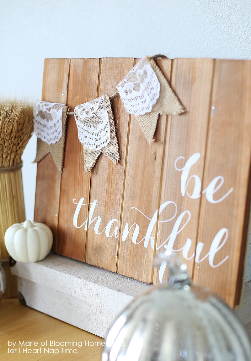 Be Thankful Wood Sign on iheartnaptime.com