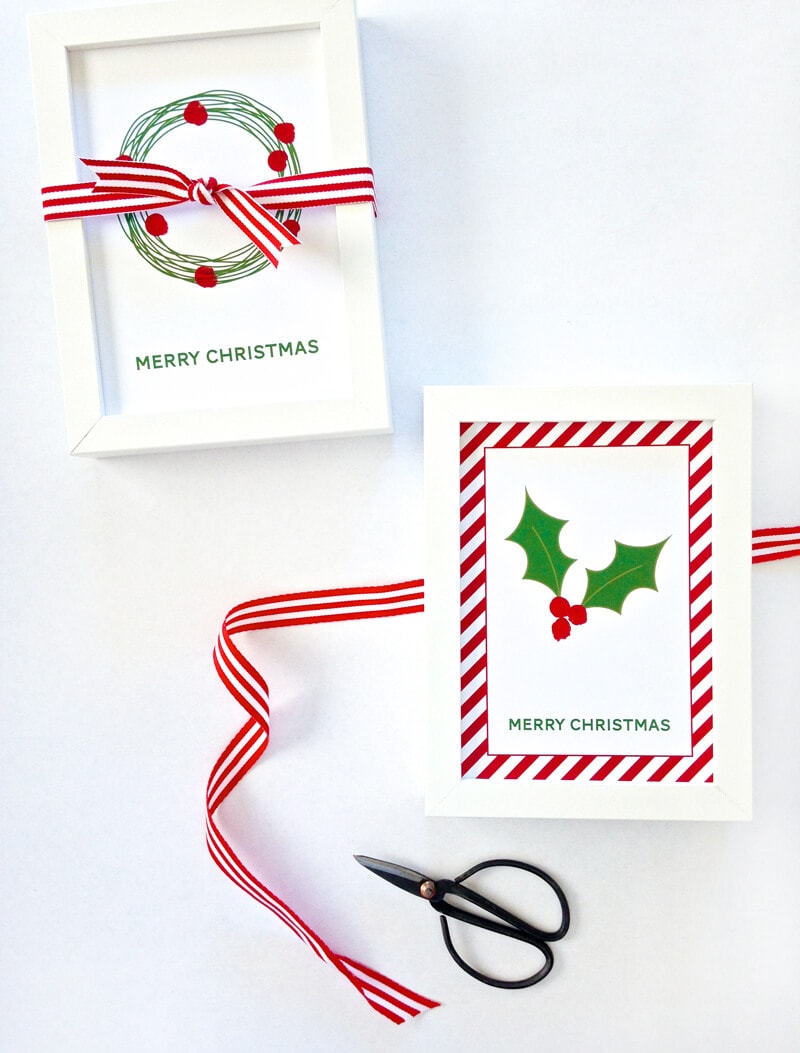 Free Printable Fingerprint Holly Cards by Paging Supermom on iheartnaptime.com