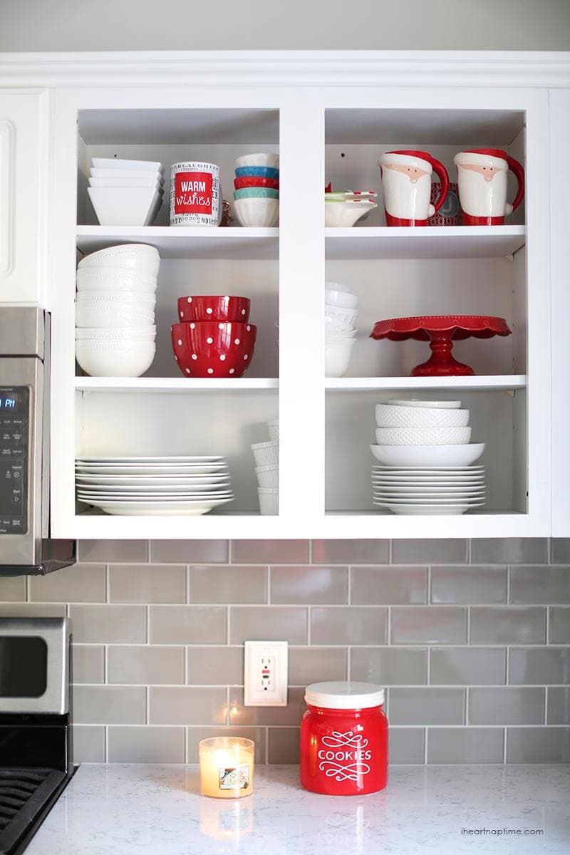 Christmas kitchen shelves