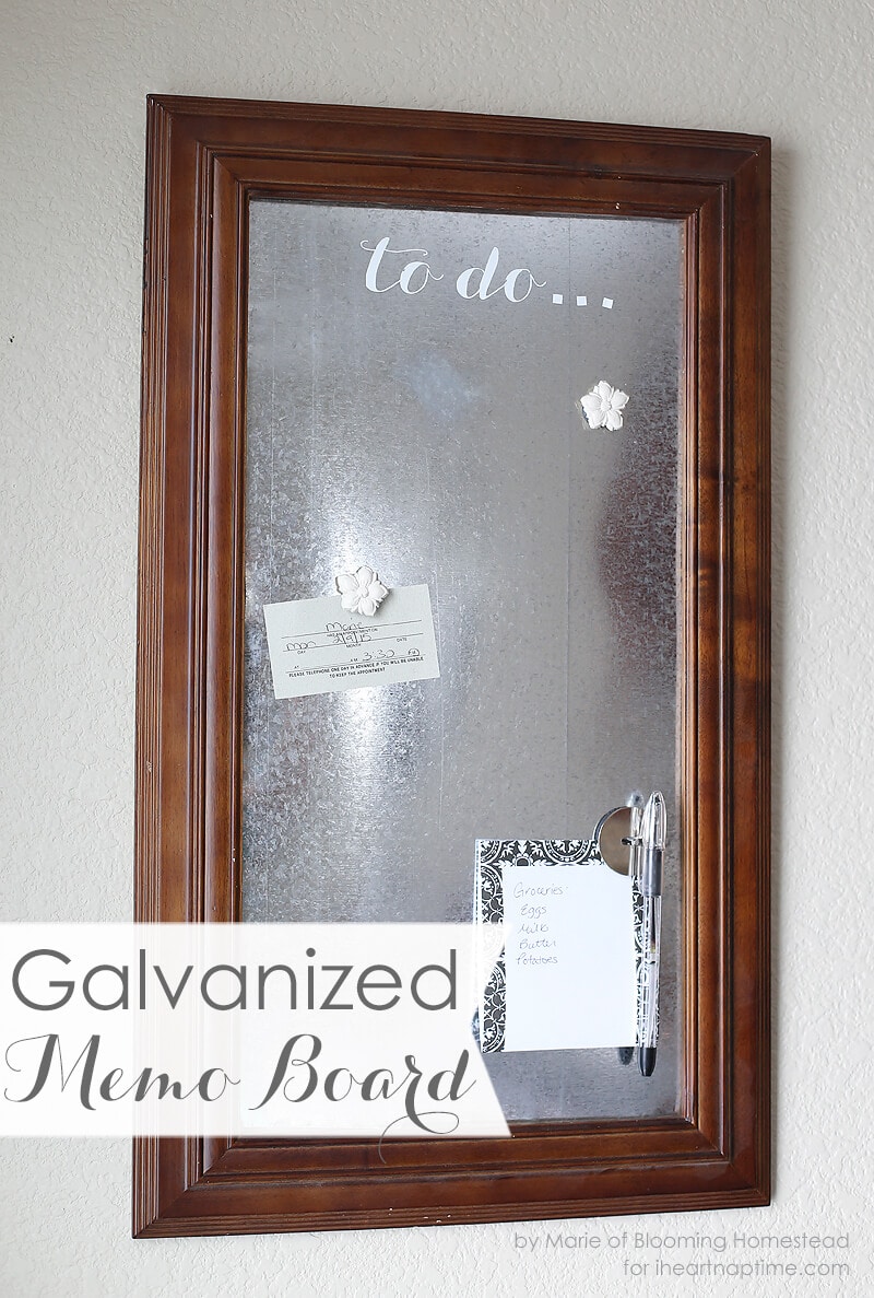 DIY Galvanized Memo Board on iheartnaptime.com