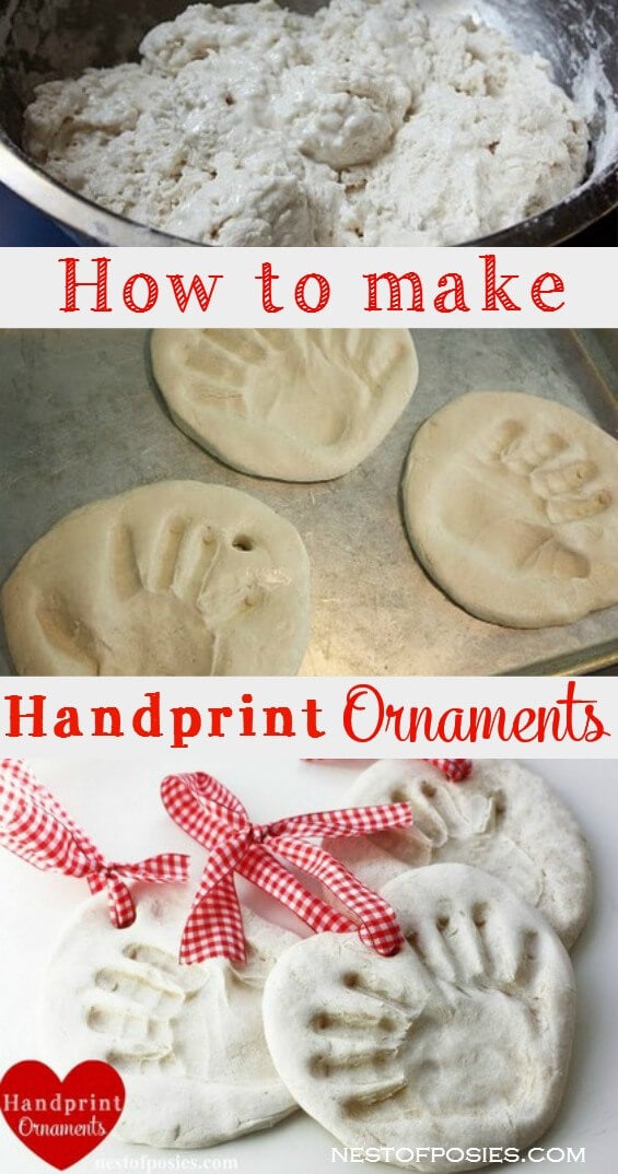 Salt dough handprint ornaments