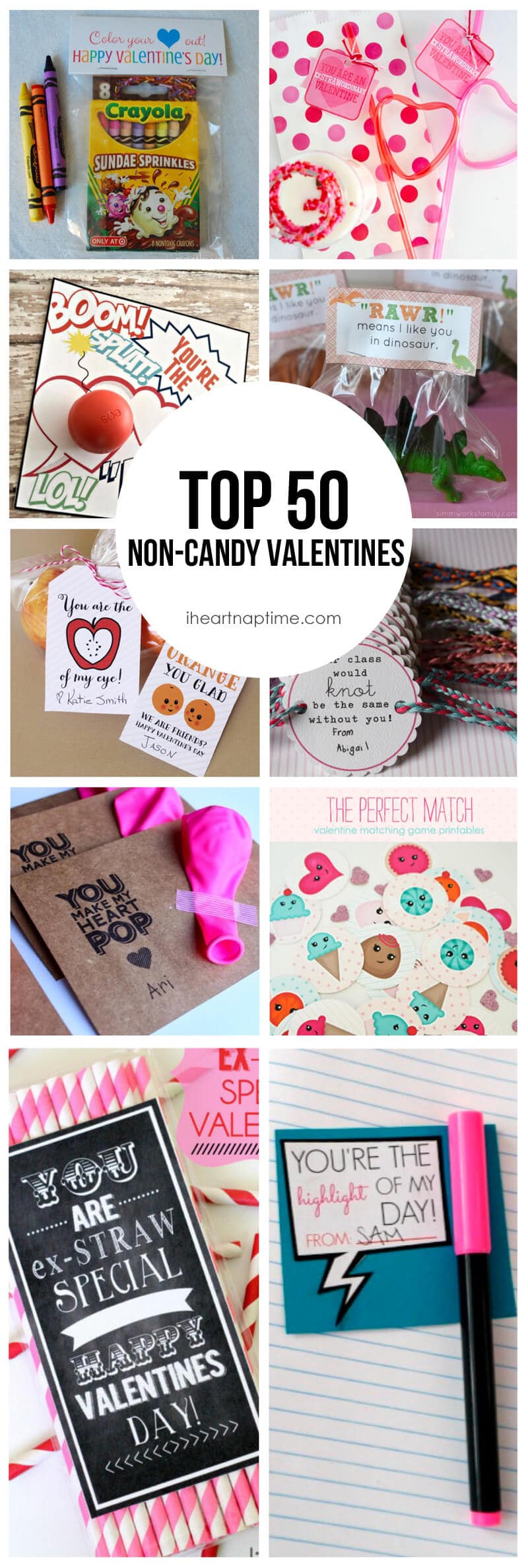 Top 50 non-candy Valentines on iheartnaptime.com -so many cute ideas!