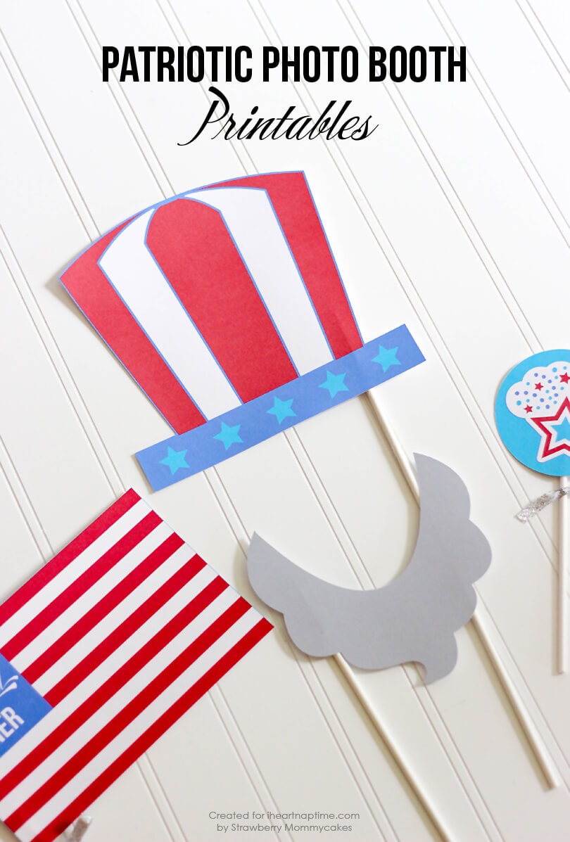 Patriotic Photo Booth FREE Printables -cute idea for Memorial Day or 4th of July!