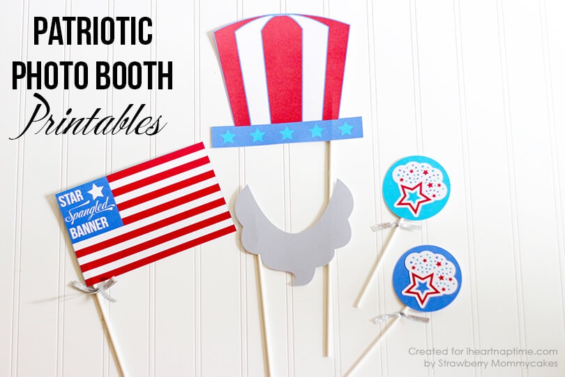 Patriotic Photo Booth FREE Printables -cute idea for Memorial Day or 4th of July!
