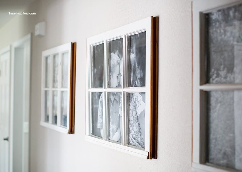 DIY Antique Window Picture Frame... great use for old windows! Cost less than $5 to make! 