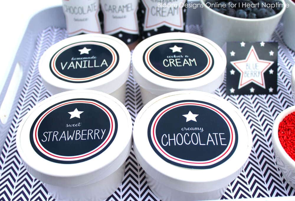 patriotic ice cream labels