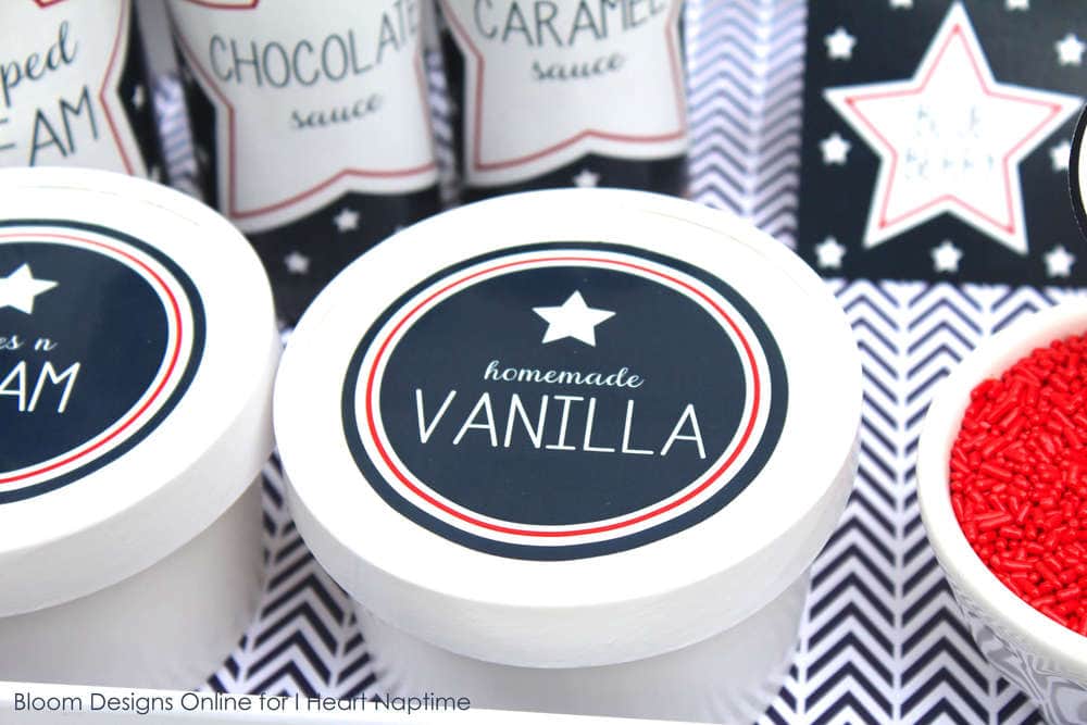 patriotic ice cream labels