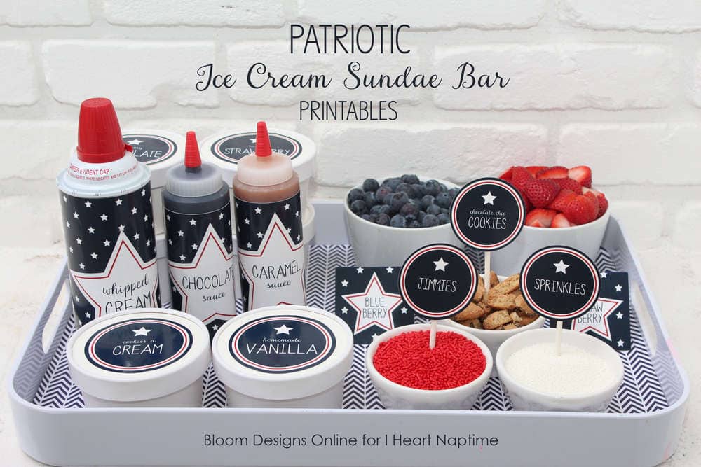 patriotic ice cream sundae bar 