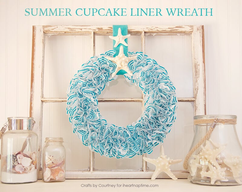 Summer Wreath Using Cupcake Liners