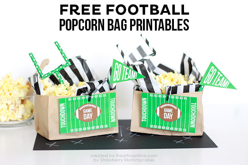 FREE Football Popcorn Bag Printables on iheartnaptime.com