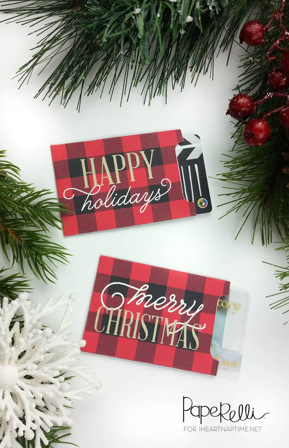 Plaid Christmas Gift Card Free Printable - perfect for holiday gift giving!