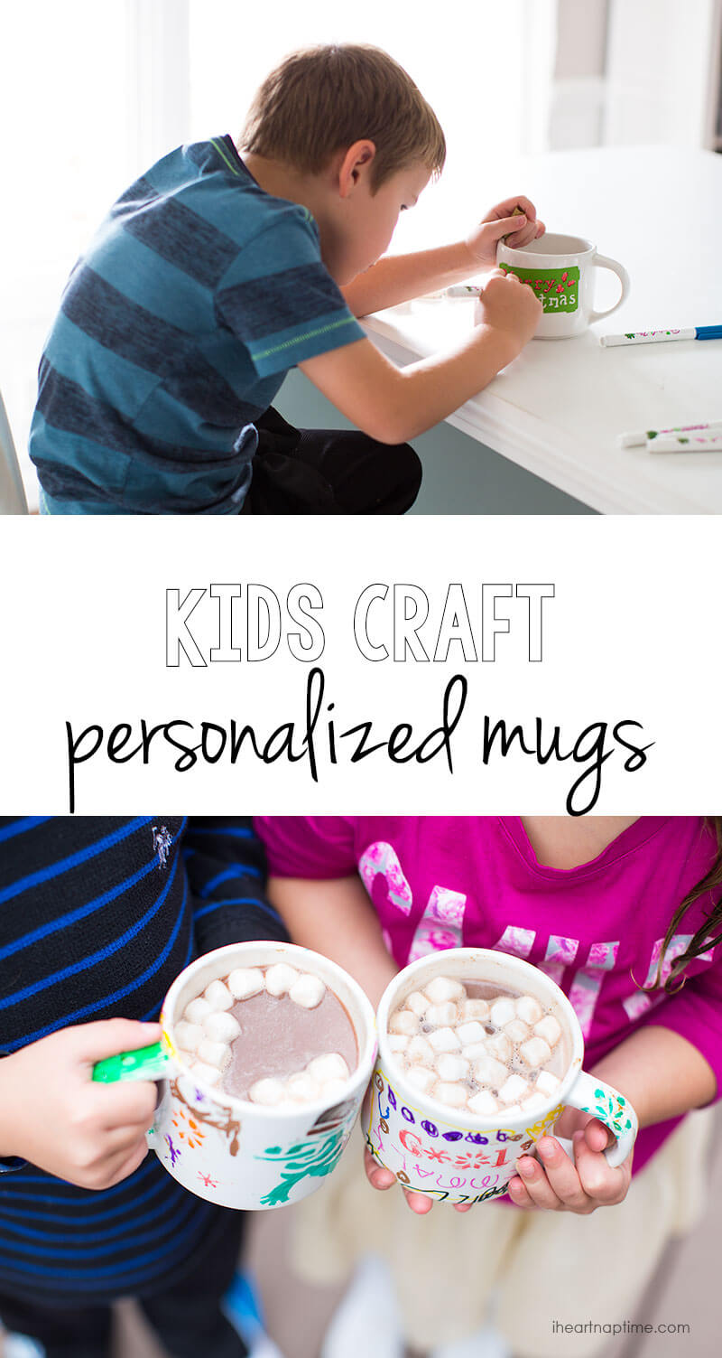 Kids craft personalized mugs - get the instructions at iheartnaptime.com