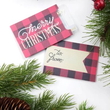 Plaid Christmas Gift Card Free Printable - perfect for holiday gift giving!